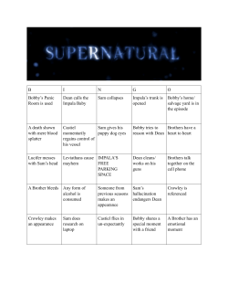 Supernatural Bingo - Hello Cruel World