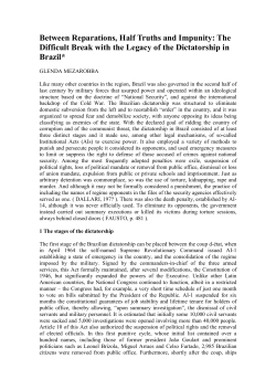 Between Reparations, Half Truths and Impunity: The - e