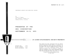 AN AUDIO ENGINEERING SOCIETY PREPRINT
