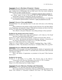 Tutorial 6 (Week 2): Revision of Semester 1 themes Tutorial 7 (Week