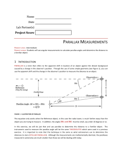 PARALLAX MEASUREMENTS
