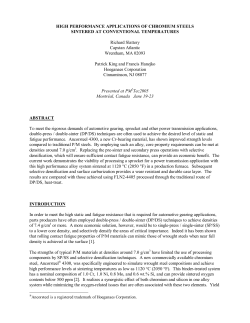 HIGH PERFORMANCE APPLICATIONS OF