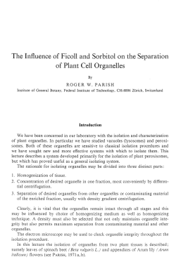 The Influence of Ficoll and Sorbitol on the Separation of