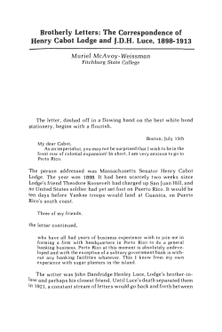 Brotherly Letters: The Correspondence of Henry Cabot Lodge and