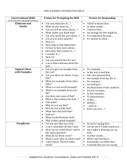 Core Academic Conversation Skills