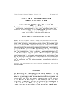 GLYOXYLATE AS A BACKBONE LINKAGE FOR A PREBIOTIC