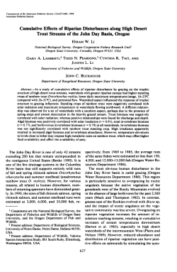 Cumulative Effects of Riparian Disturbances along High Desert