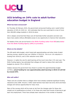 FE England budget cuts 2015-16