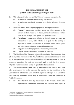 THE BURMA AIRCRAFT ACT [ INDIA ACT XXII of 1934] (19 August