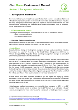 Club Green Environment Manual - the Furniture Industry Research