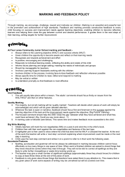 Marking - Four Lanes Community Junior School