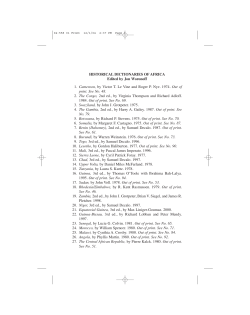 HISTORICAL DICTIONARIES OF AFRICA Edited by Jon
