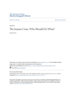 The Iranian Crisis: Who Should Do What?