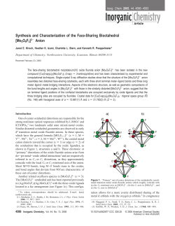 Synthesis and Characterization of the Face-Sharing