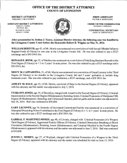 May 31, 2016 - Livingston County, NY