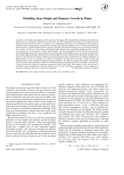 Modelling Stem Height and Diameter Growth in Plants