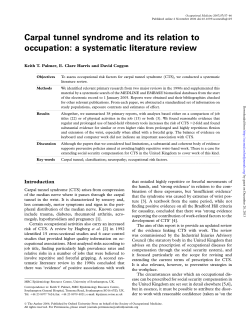 Carpal tunnel syndrome and its relation to occupation: a systematic