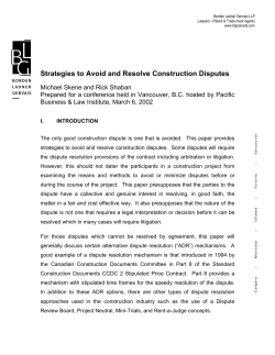 Strategies to Avoid and Resolve Construction Disputes