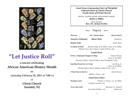 Program - Christ Church Summit NJ