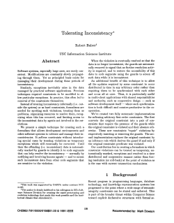 Tolerating Inconsistency*
