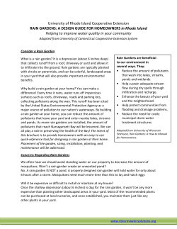 University of Rhode Island Cooperative Extension RAIN GARDENS