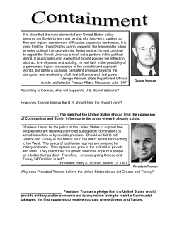 According to Kennan, what will happen to U.S.