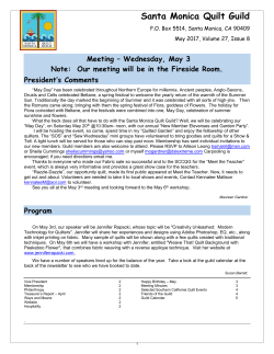 May 2017 Newsletter - Santa Monica Quilt Guild