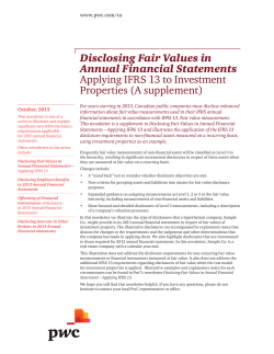 Disclosing Fair Values in Annual Financial Statements