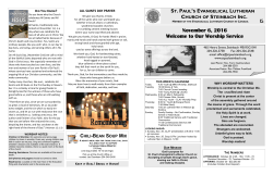 Bulletin - St Paul`s Evangelical Lutheran Church Steinbach