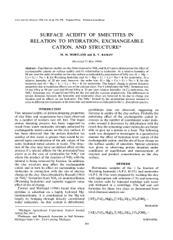 SURFACE ACIDITY OF SMECTITES IN RELATION TO HYDRATION