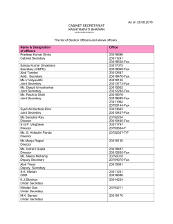 Office of officers - Cabinet Secretariat