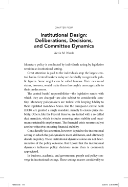 Institutional Design: Deliberations, Decisions