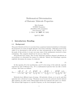 Mathematical Determination of Diatomic Molecule Properties