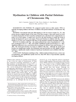 Myelination in Children with Partial Deletions of Chromosome 18q