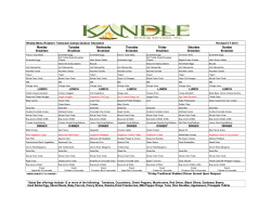 Sample Menu - Tamarack Camps Outdoor Education