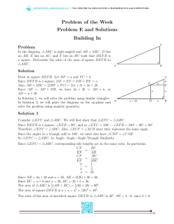Problem of the Week Problem E and Solutions Building In