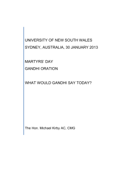 UNSW Gandhi Oration_MichaelKirby