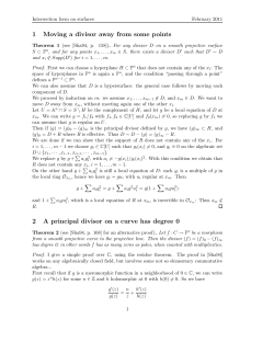 1 Moving a divisor away from some points 2 A principal divisor on a