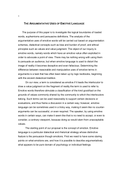 1 The purpose of this paper is to investigate the logical