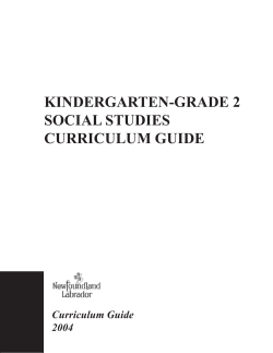 KINDERGARTEN-GRADE 2 SOCIAL STUDIES CURRICULUM GUIDE