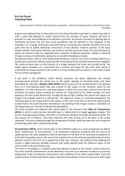 Kris Van Dessel Vanishing Points