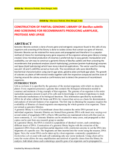 CONSTRUCTION OF PARTIAL GENOMIC LIBRARY OF Bacillus