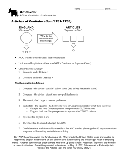 AP GovPol Articles of Confederation (1781-1788)