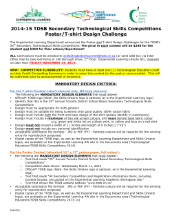 2014-15 TDSB Secondary Technological Skills Competitions Poster