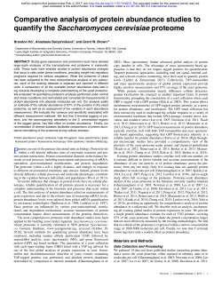 Comparative analysis of protein abundance studies to