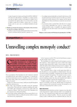 Unravelling complex monopoly conduct1