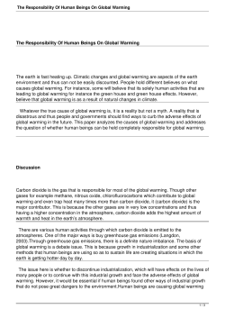 The Responsibility Of Human Beings On Global Warming