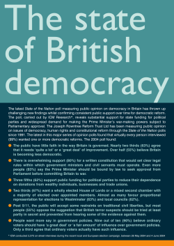State of British Democracy - Joseph Rowntree Reform Trust