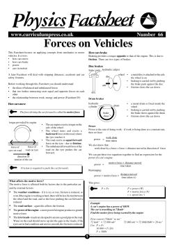 Forces on Vehicles