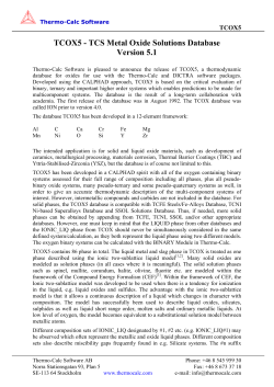 TCOX5 - Thermo-Calc Software